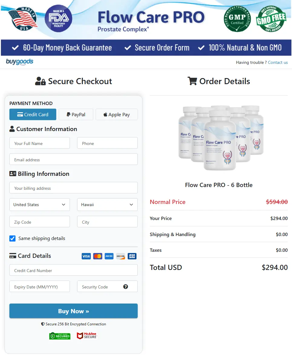 flow care pro buy page